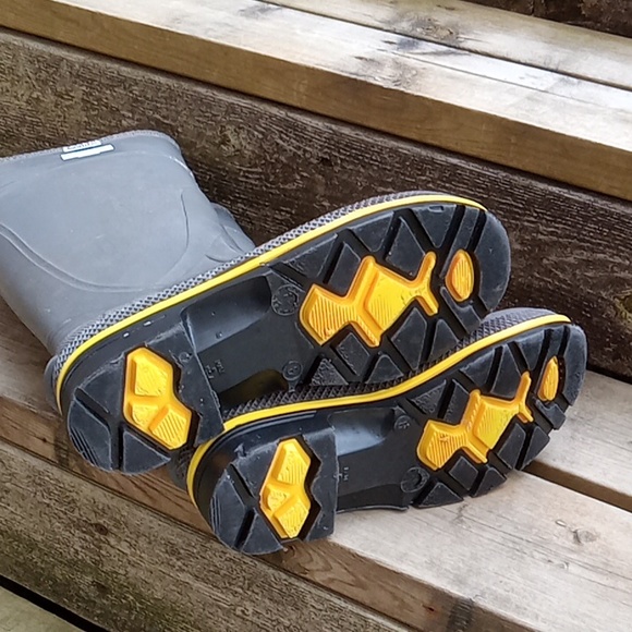 Servus Honeywell CSA Rubber Boots Size 8 Hard Toe Work Boots Grey Yellow / Grey - Picture 6 of 13